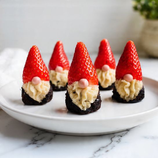 No-Bake Brownie Bite Gnomes (Cute Holiday Treats) Recipe - Recipe Image