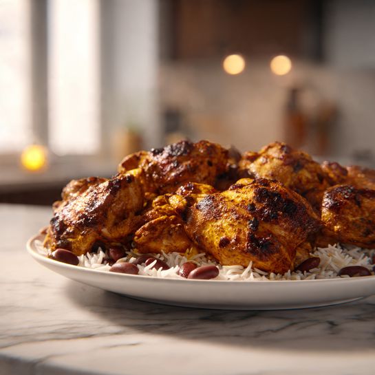 One-Pot Chicken Thighs with Rice and Black Beans Recipe - Recipe Image