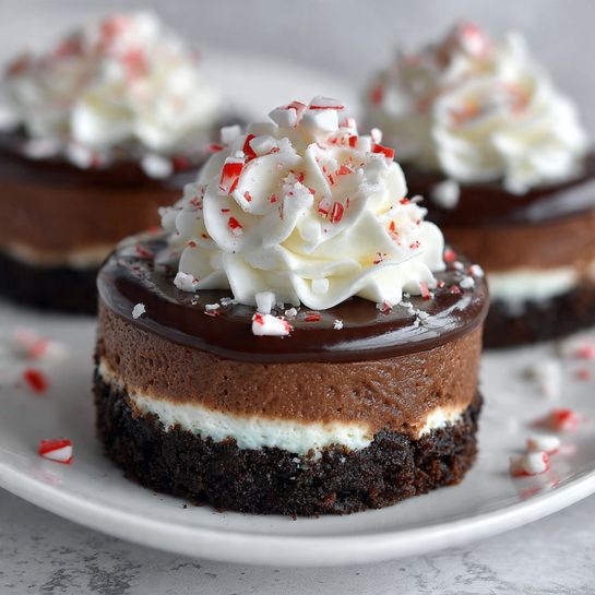 Mini Chocolate Peppermint Cheesecakes Recipe 4 Mini Chocolate Peppermint Cheesecakes Recipe - Recipe Image