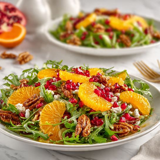 Festive Christmas Salad with Pomegranate, Citrus & Nuts Recipe - Recipe Image