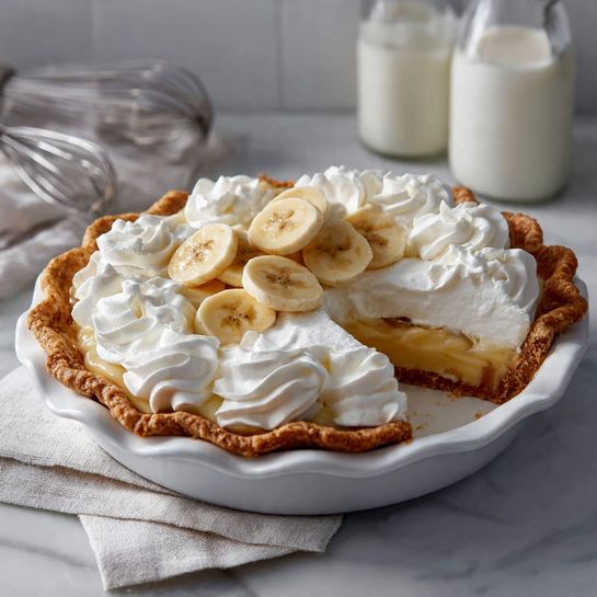 Classic Homemade Banana Cream Pie with Silky Custard Filling Recipe - Recipe Image