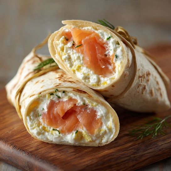 Salmon and Cheese Lavash Wrap Recipe - Recipe Image