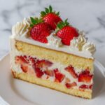 Strawberry Custard Delight Cake Recipe