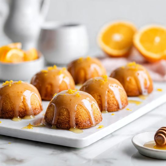 Zesty Orange Ginger Honey Mini Cakes with Warm Spice Glaze Recipe - Recipe Image