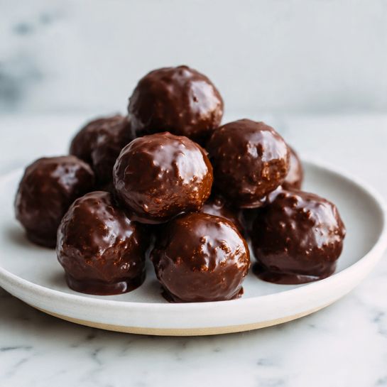 No-Bake Christmas Chocolate Coconut Balls Recipe - Recipe Image