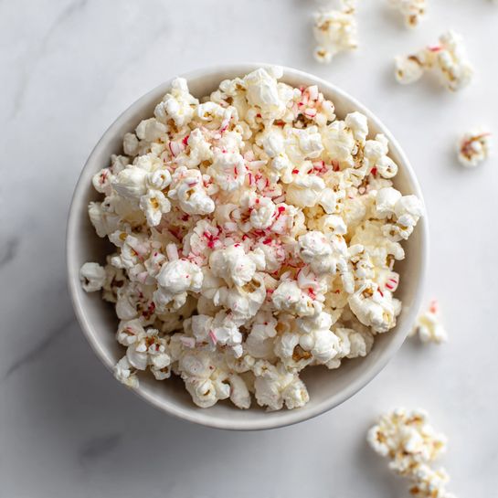 Christmas White Chocolate Peppermint Popcorn Recipe