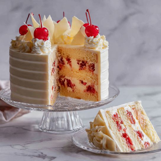 White Chocolate Cherry Cake That’s Ultra Moist & Festive Recipe - Recipe Image