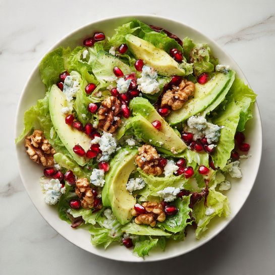Pomegranate Christmas Salad with Honey Mustard Dressing Recipe - Recipe Image