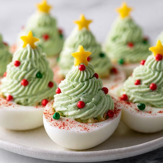 Holiday Tree Deviled Eggs Recipe