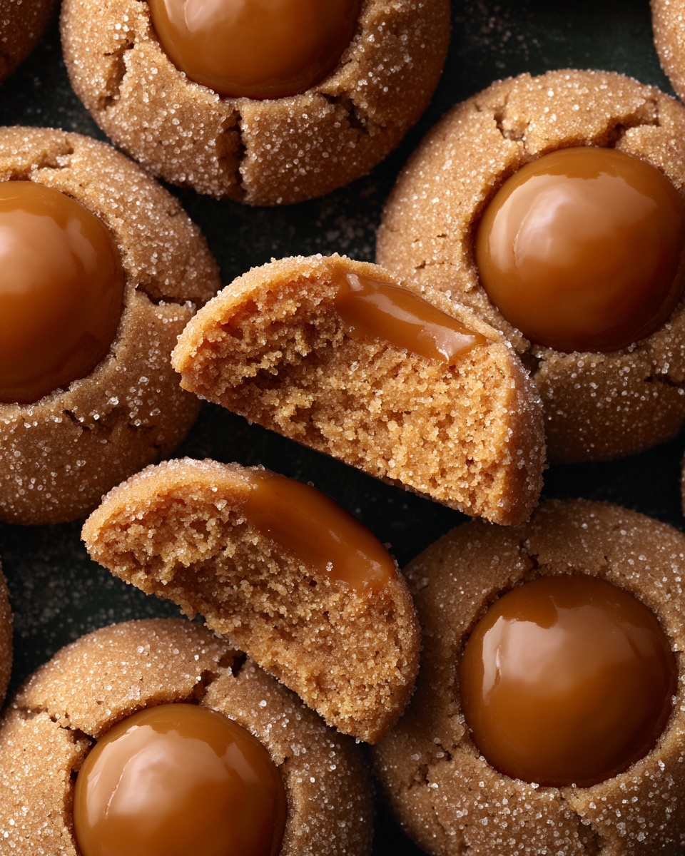 Sticky Toffee Pudding Thumbprint Cookies (Chewy Date Cookies with Toffee Center) Recipe - Recipe Image