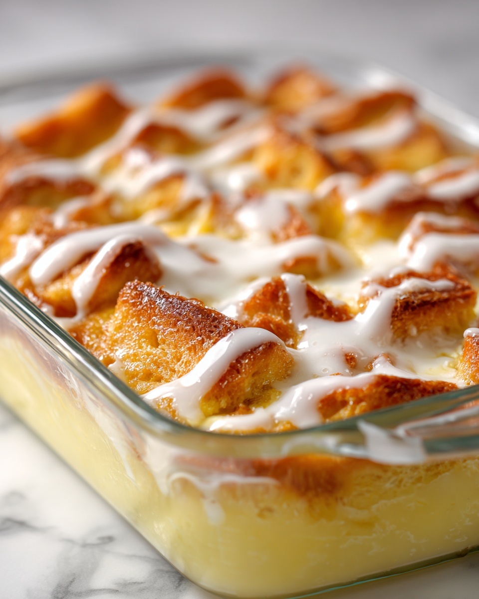 Old-Fashioned Vanilla Bread Pudding with Caramel Sauce Recipe - Recipe Image