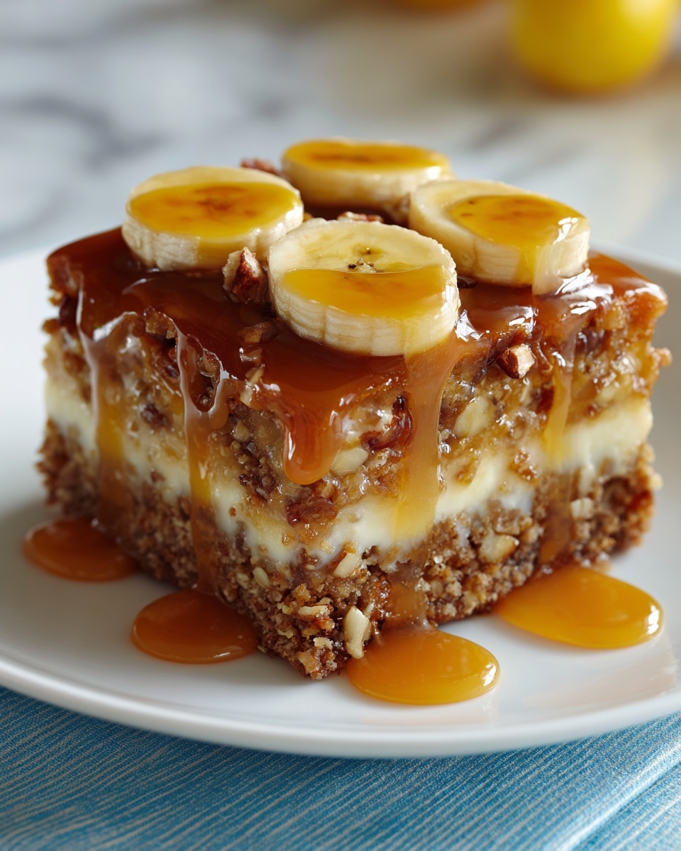 Moist Banana Upside-Down Cake with Caramel Glaze Recipe