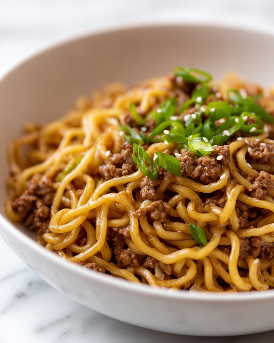 Quick Mongolian Ground Beef Noodles (30-Minute Asian Stir-Fry Dinner) Recipe