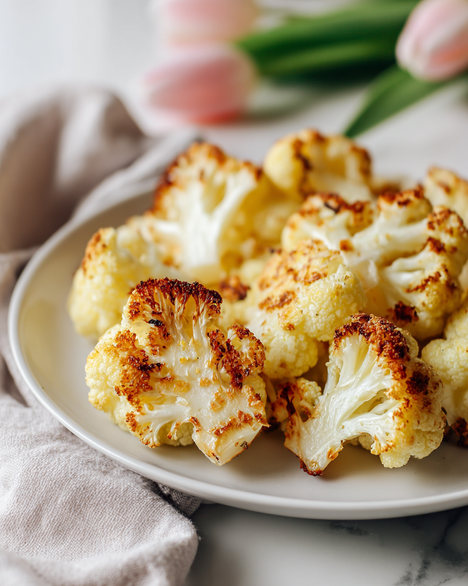 Crispy Roasted Cauliflower with Garlic Lemon Butter and Parmesan Recipe - Recipe Image