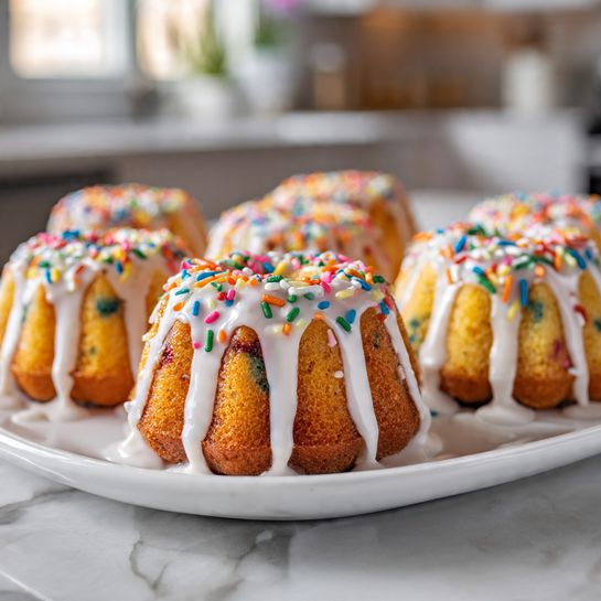 Funfetti Mini Bundt Cakes – Colorful Birthday Party Treats - Recipe Image