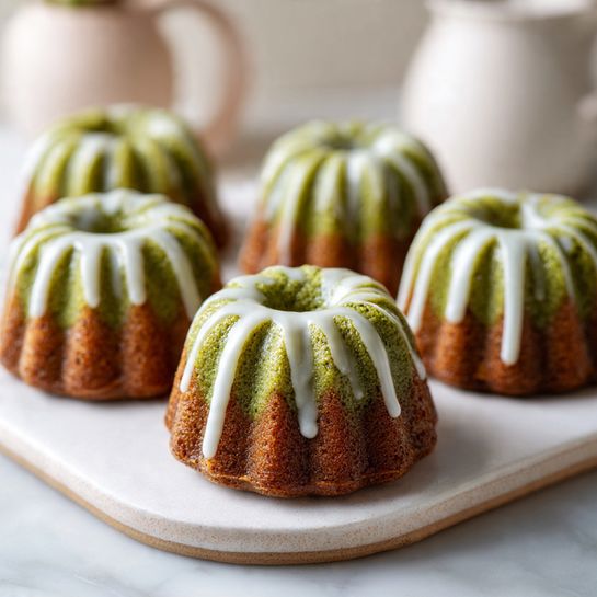 Matcha Mini Bundt Cakes – Japanese-Inspired Green Tea Dessert 4 Matcha Mini Bundt Cakes – Japanese-Inspired Green Tea Dessert - Recipe Image