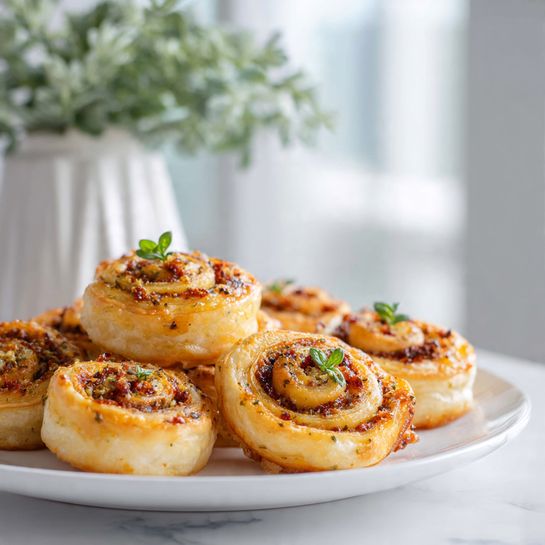 Vegan Sun-Dried Tomato Pesto Puff Pastry Pinwheels Recipe