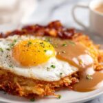 Crispy Hash Browns with Bacon Gravy and Fried Eggs (Ultimate Brunch Plate)