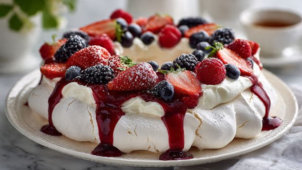 Festive Berry Pavlova Wreath Recipe