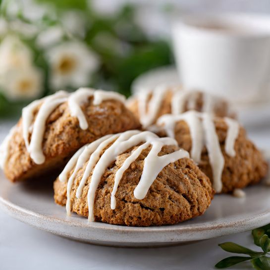 Gingerbread Scones with Cream Cheese Glaze - Recipe Image