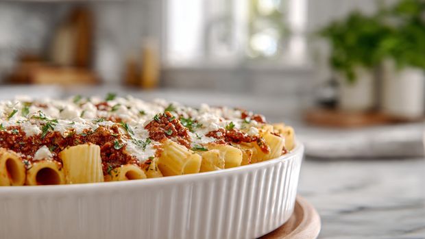 Cheesy Baked Stuffed Rigatoni with Beef Ragu - Recipe Image