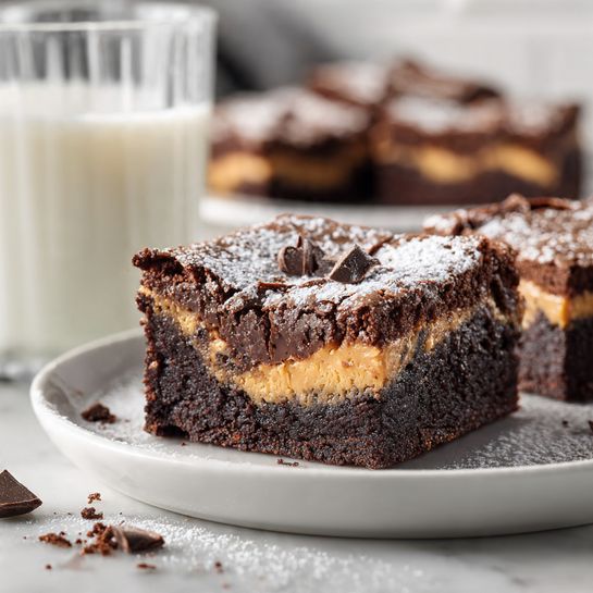 Fudgy Peanut Butter Stuffed Brownies for Winter Cravings