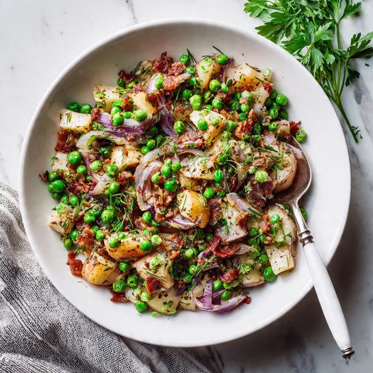 Thanksgiving Peas with Pear & Pancetta (Easy Side)