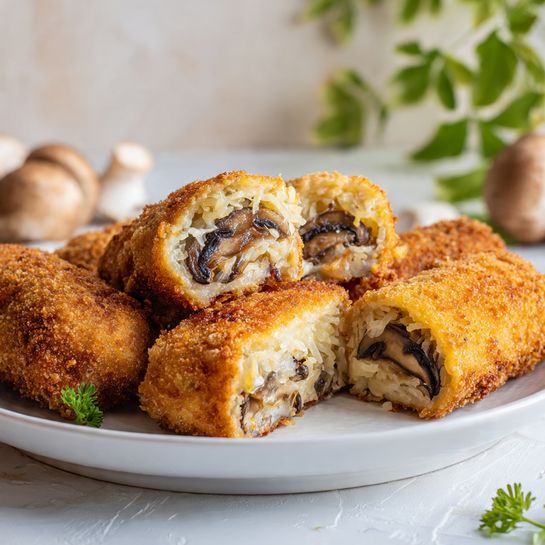 Polish Krokiety with Mushrooms and Sauerkraut Recipe - Recipe Image