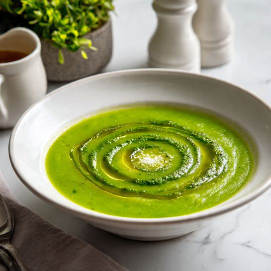 Traditional Italian Green Pesto Minestrone