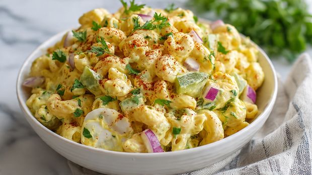 Deviled Egg Macaroni Salad Everyone Asks For at Potlucks 6 Deviled Egg Macaroni Salad Everyone Asks For at Potlucks - Recipe Image