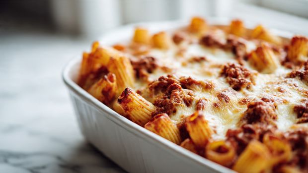 Cheesy Baked Stuffed Rigatoni with Beef Ragu - Recipe Image
