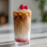 Homemade Vanilla Raspberry Iced Latte