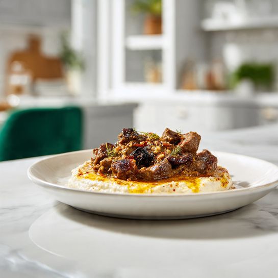 Alinazik – Turkish Lamb Kebab on Smoky Eggplant Yogurt - Recipe Image