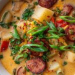Spicy Cajun Potato Soup with Sausage (Rich, Creamy & Bold!)