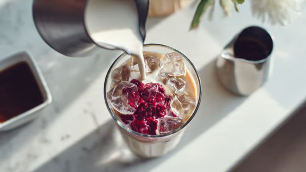 Vanilla Raspberry Iced Latte (Better Than the Coffee Shop!) - Recipe Image
