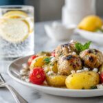 Sheet Pan Greek Meatballs & Lemon Potatoes Recipe