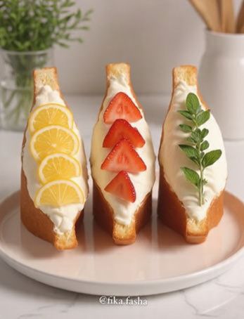 Japanese Fried Cream Sandwiches (Strawberry & Crème Brûlée) - Recipe Image