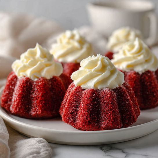 Mini Red Velvet Bundt Cakes with Cream Cheese Icing – Cute & Tasty
