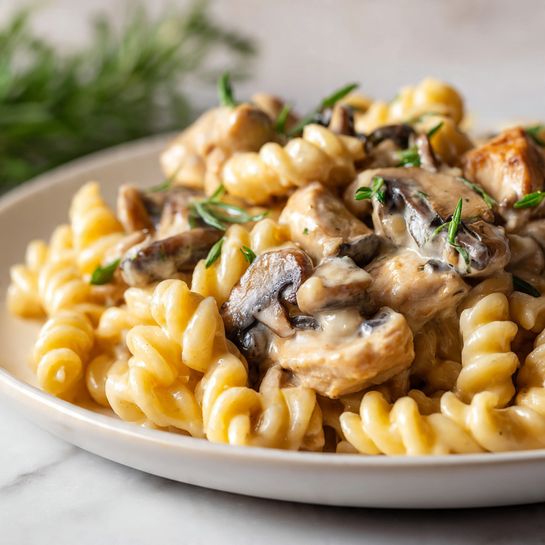 Creamy Garlic Mushroom Chicken Cavatappi Recipe 4 Creamy Garlic Mushroom Chicken Cavatappi Recipe - Recipe Image
