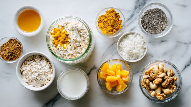 Indian Overnight Oats (Healthy Make-Ahead Breakfast with Warm Spices) - Recipe Image