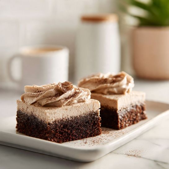 Velvet Coffee-Frosted Fudge Brownies