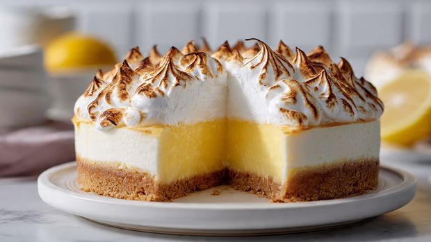 Lemon Meringue Cheesecake Bakery Style - Recipe Image