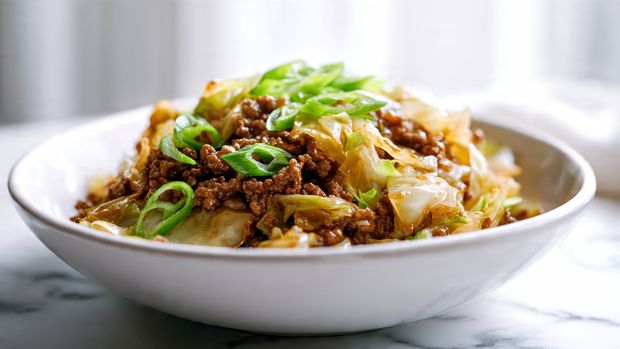 Keto Mongolian Ground Beef and Cabbage Stir Fry
