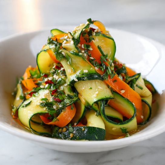 15-Minute Asian-Inspired Cucumber and Carrot Salad Recipe - Recipe Image