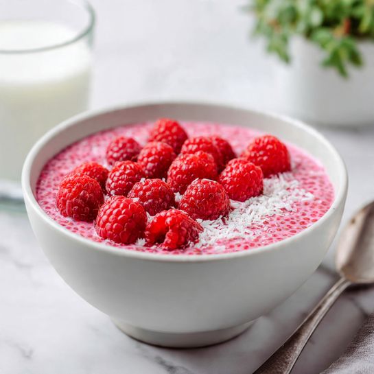 Creamy Raspberry Chia Breakfast Pudding 4 Creamy Raspberry Chia Breakfast Pudding - Recipe Image