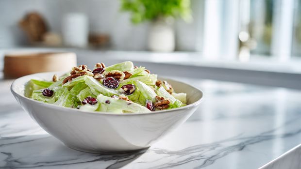Easy Creamy Celery Salad with Cranberries and Pecans