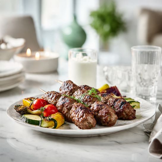 Şiş Köfte – Turkish Grilled Meatball Skewers - Recipe Image