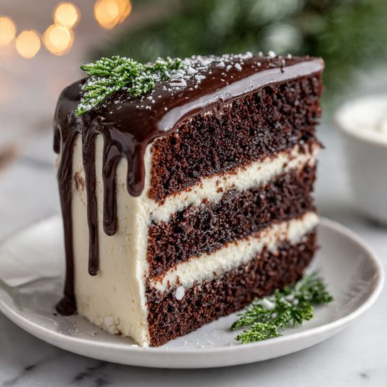 Moist Peppermint Fudge Cake Recipe - Recipe Image