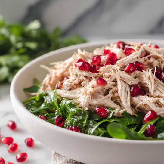 Pomegranate Sumac Chicken Salad with Fresh Herbs