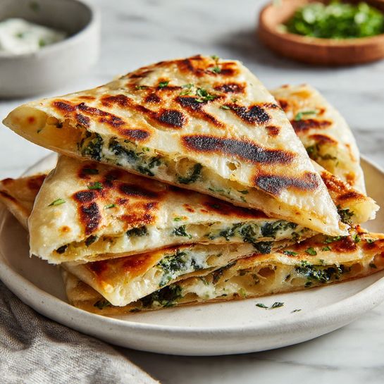 Gözleme – Turkish Flatbread Stuffed with Cheese or Spinach